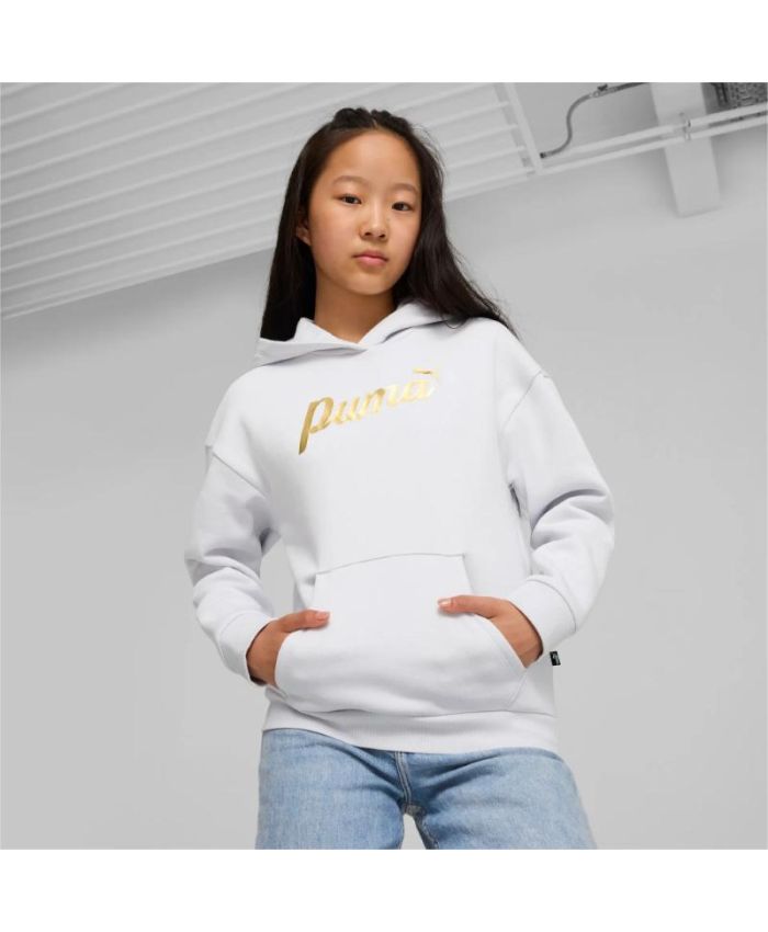 Puma - Puma Essential+ Script Metallic Hoodie Girl